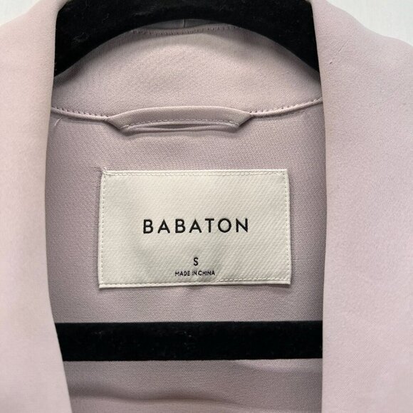 Babaton Blazer Womens Size S Open Front Drape Roll Tab Sleeve Gray/Pink - Picture 9 of 12